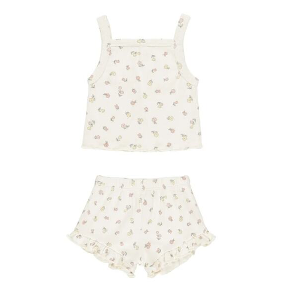 Quincy Mae Evie Tank and Shortie Set - Fleur - Size 3-6 Months - Picture 1 of 3